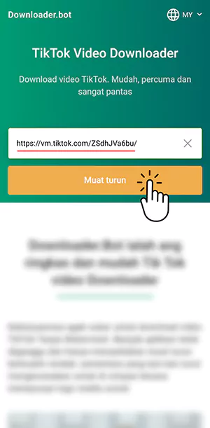 Press on download button illustration