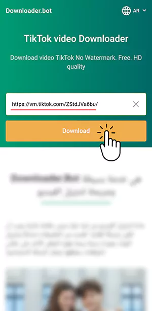 Press on download button illustration